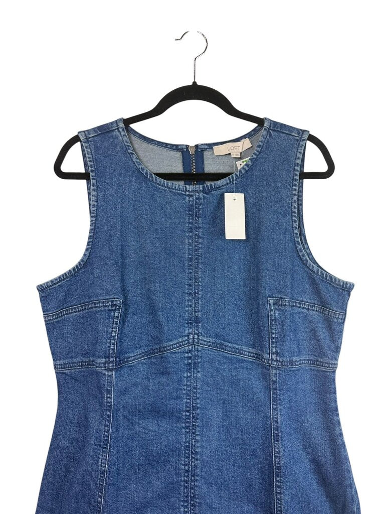 white christmas dresses Taylor Sleeveless Denim Mini Dress Large