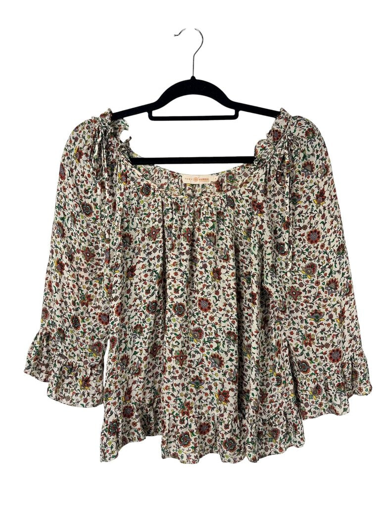 TORY BURCH SILK FLORAL BLOUSE