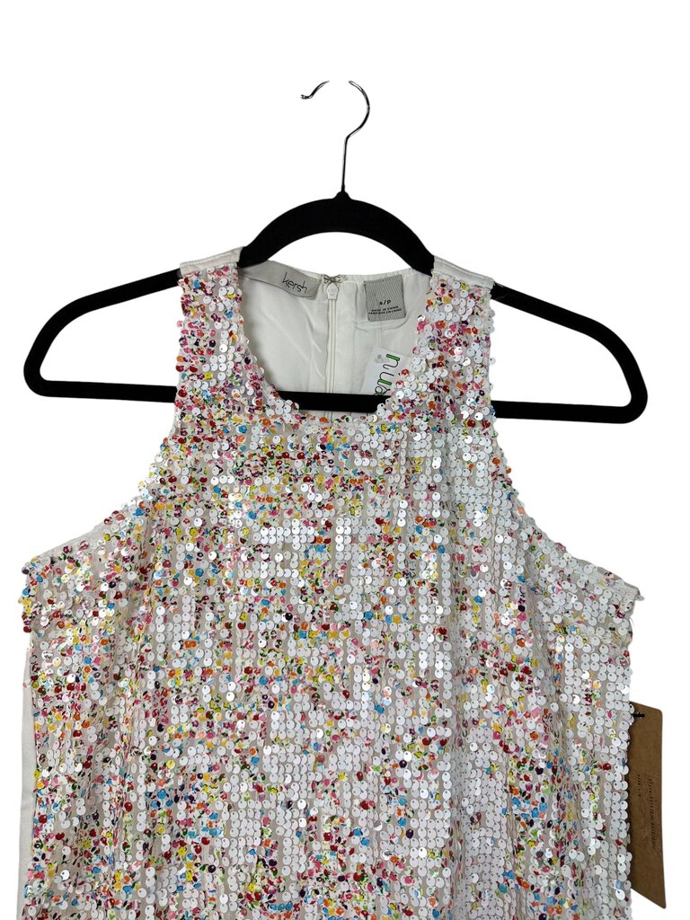 KERSH RAINBOW EMBELLISHED FRONT DRESS