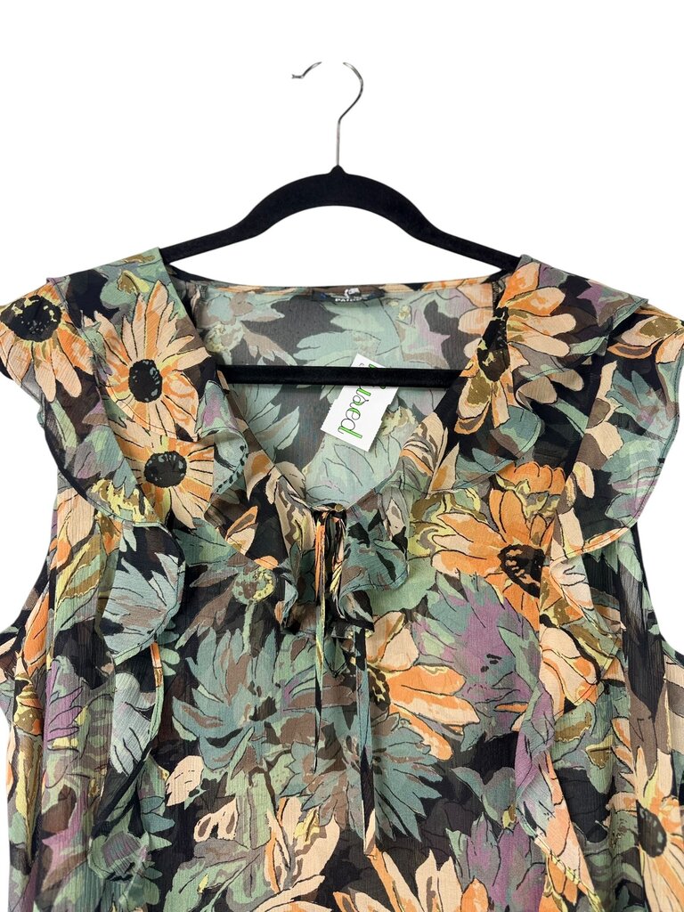 PAIGE RUFFLE FLORAL SILK BLOUSE