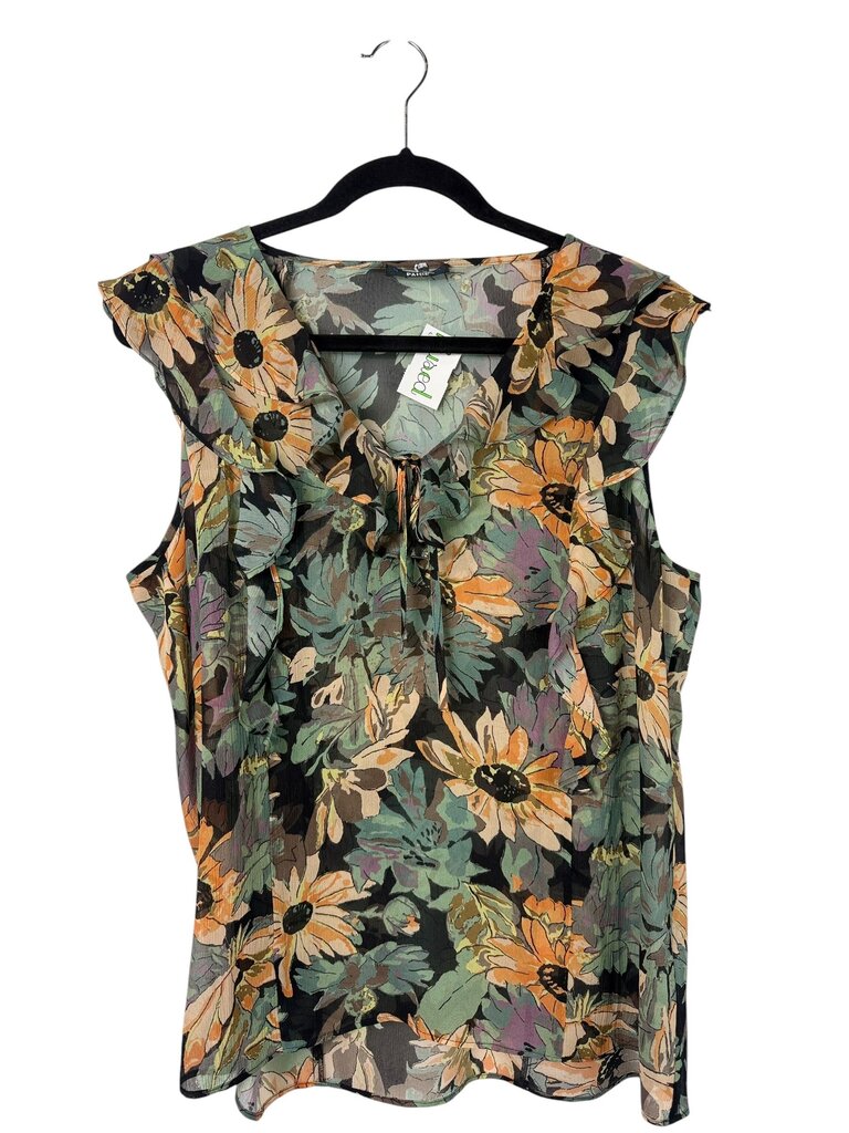 PAIGE RUFFLE FLORAL SILK BLOUSE