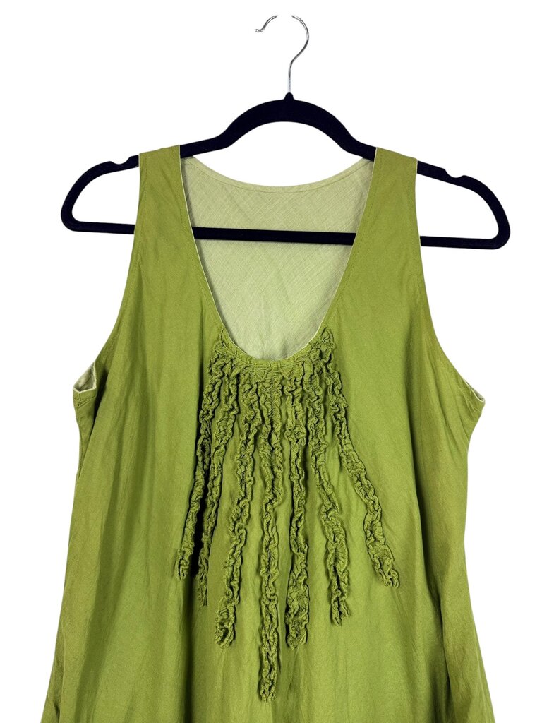 RUFFLE LINEN DRESS