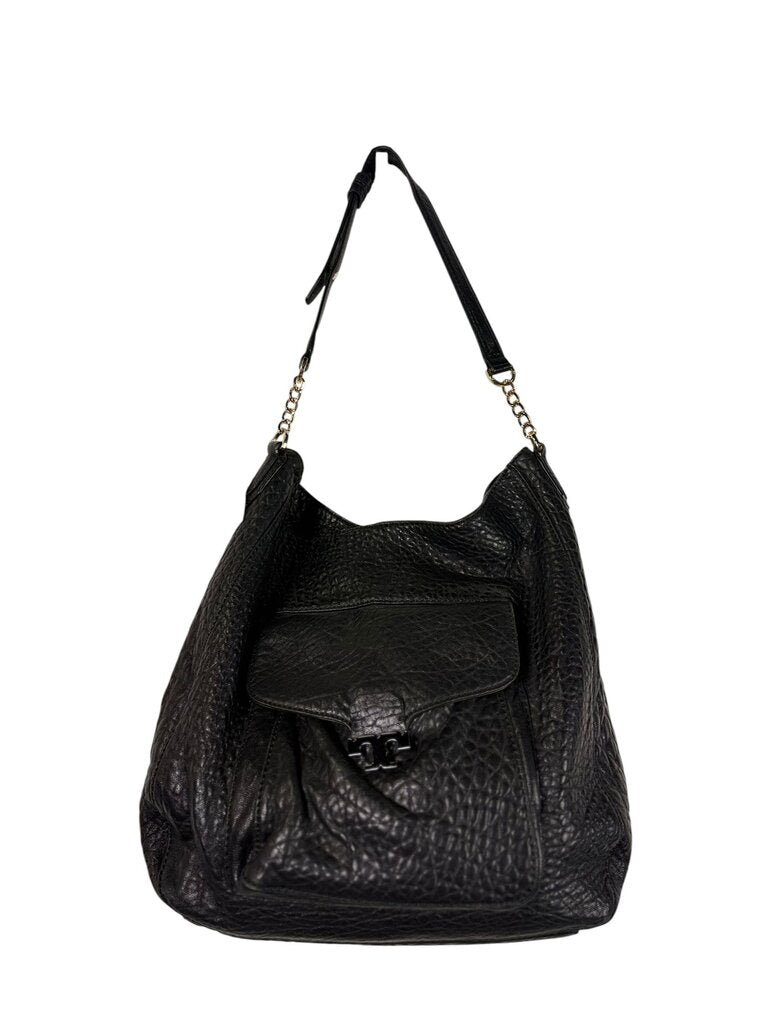 TORY BURCH PEBBLE LEATHER HOBO BAG