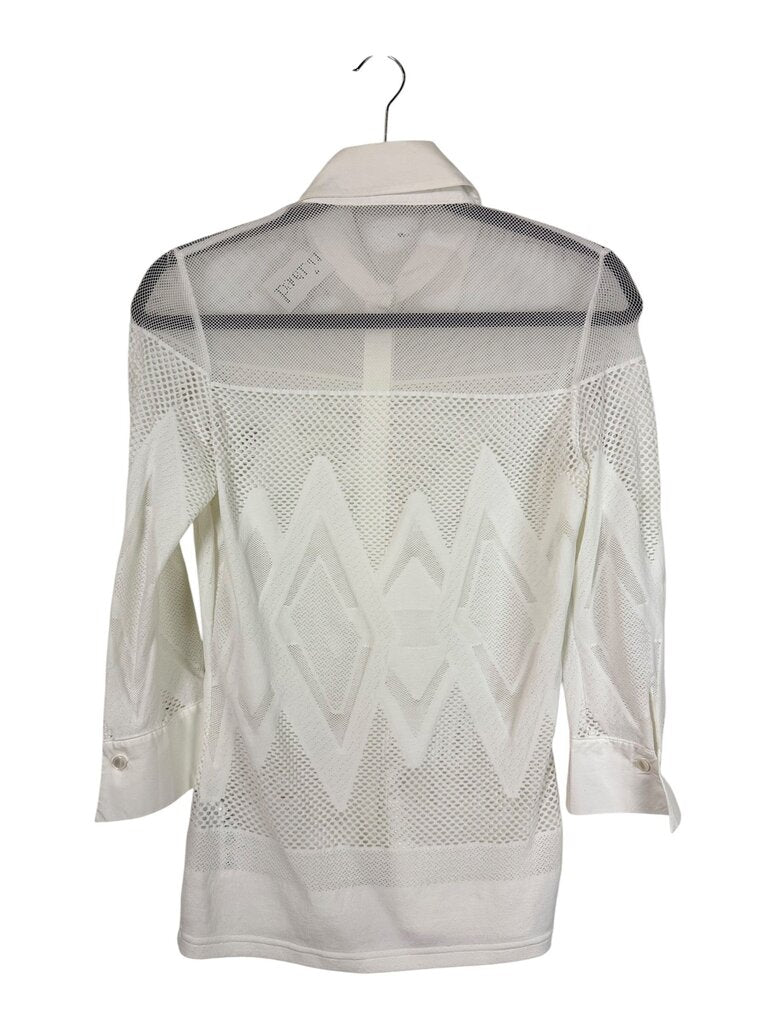 ANNE FONTAINE MESH GEO BUTTON DOWN