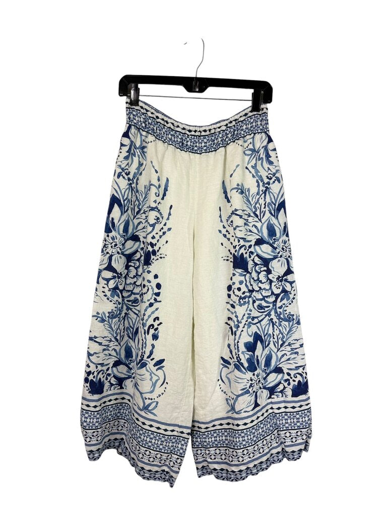 ANTHROPOLOGIE FLORAL LINEN PANTS