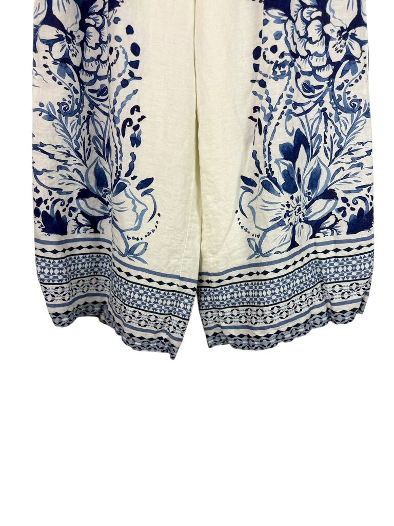 ANTHROPOLOGIE FLORAL LINEN PANTS