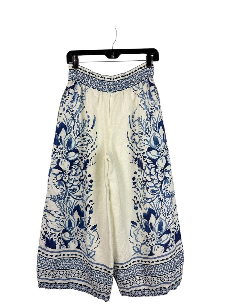 ANTHROPOLOGIE FLORAL LINEN PANTS