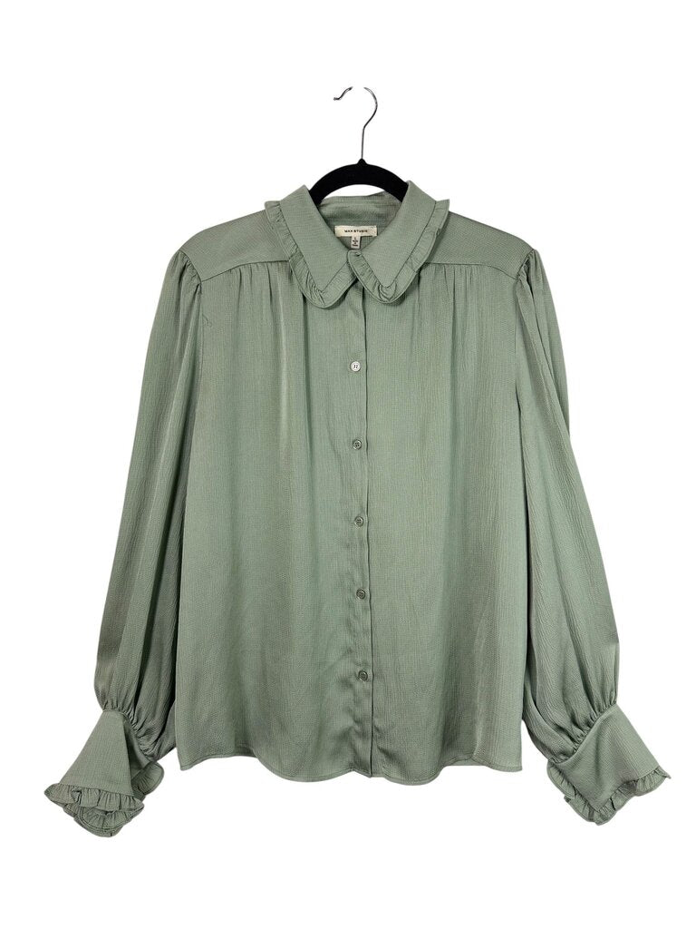 MAX STUDIO RUFFLE COLLAR BUTTON DOWN