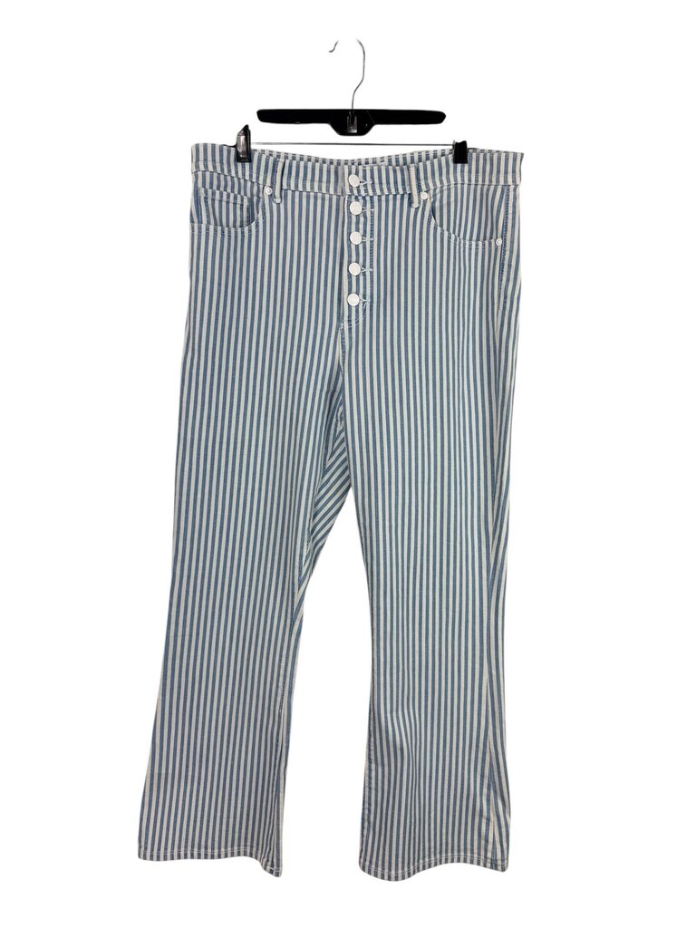 LOFT STRIPED BUTTON FLY PANTS