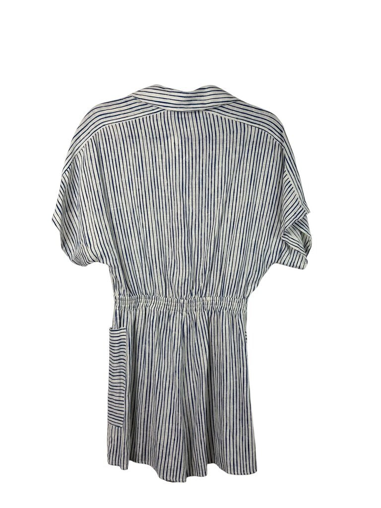 ZARA PINSTRIPE BUTTON ROMPER