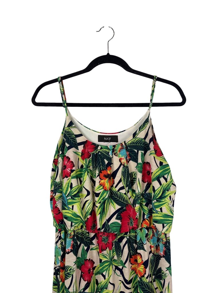 NAIL HIBISCUS & LEAVES MAXI DRESS