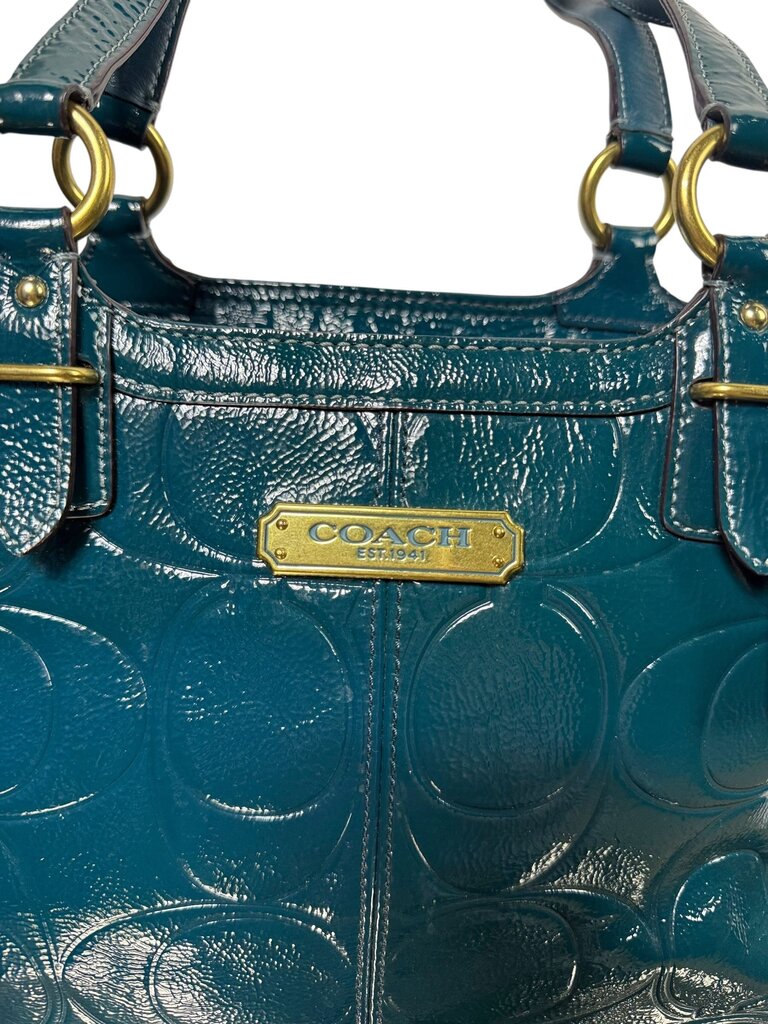 COACH GALLERY EMBOSSED PATENT LEATHER TOTE