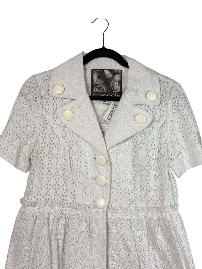 KENSIE BUTTON EYELET JACKET