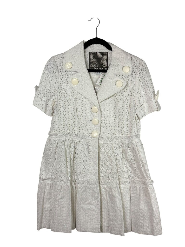 KENSIE BUTTON EYELET JACKET