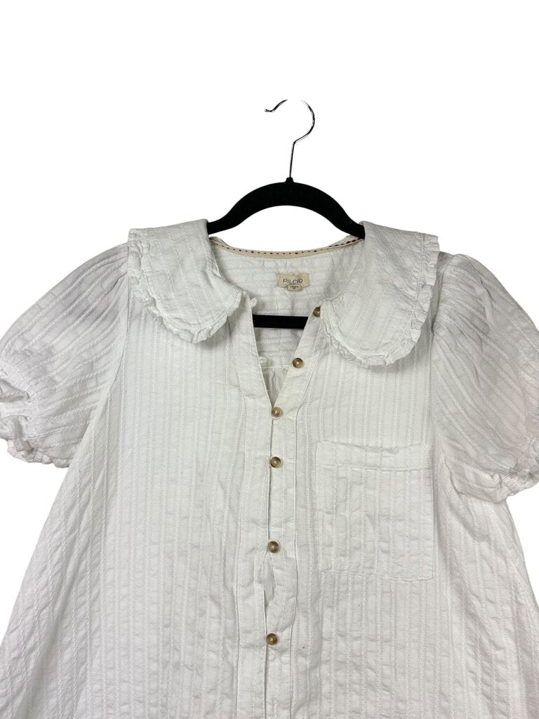 PILCRO RUFFLE SHIRT DRESS