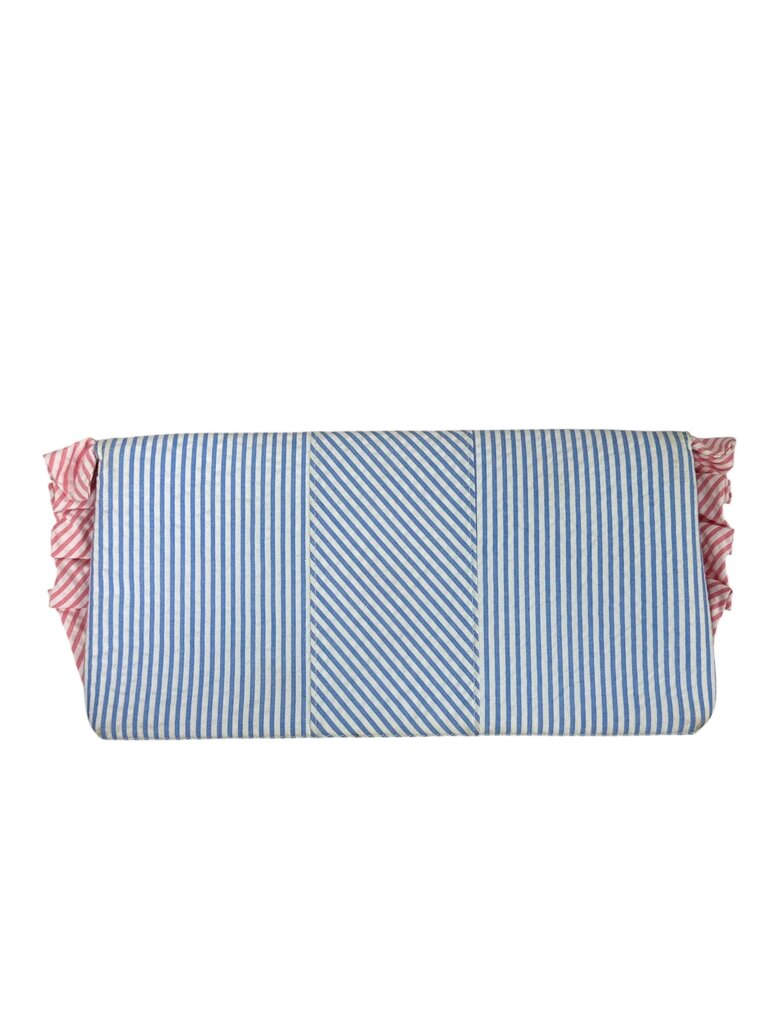 VINEYARD VINES SEERSUCKER RUFFLE CLUTCH