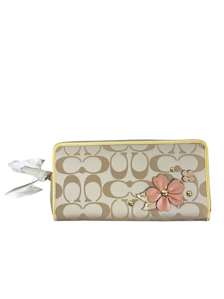 COACH FLORAL FABRIC LOGO WALLET