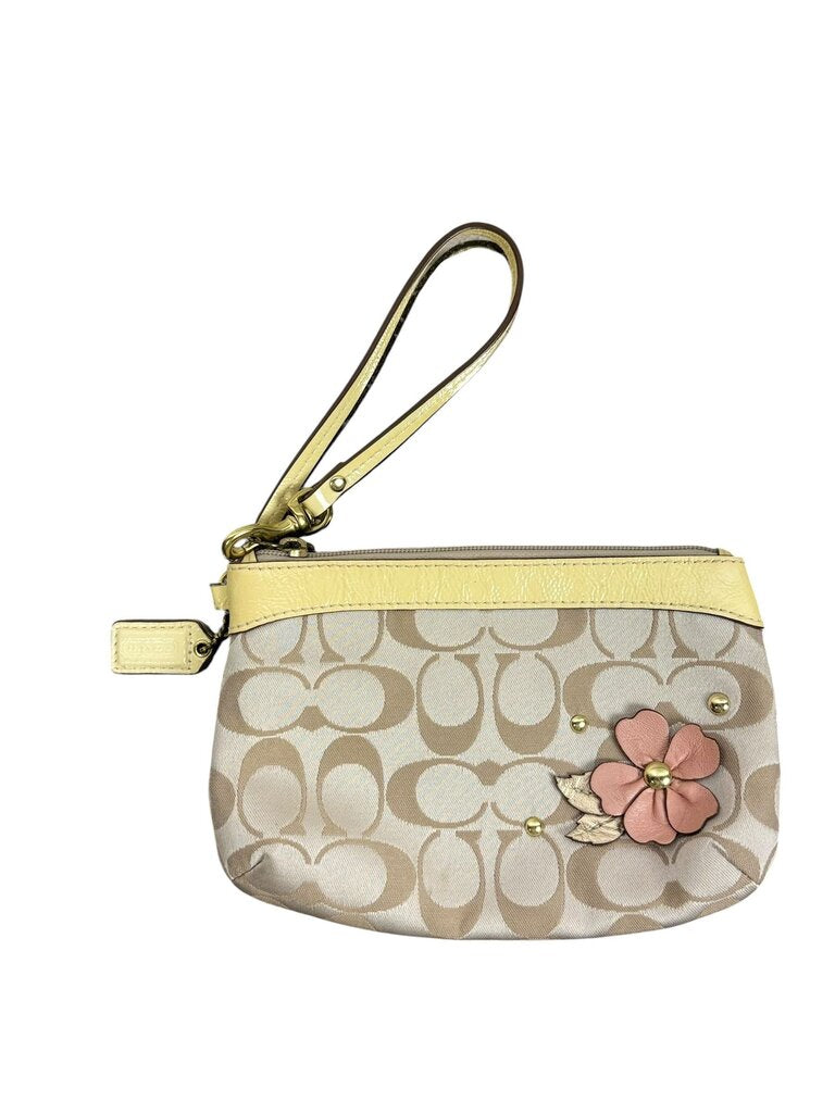 COACH FLORAL FABRIC LOGO WRISTLET