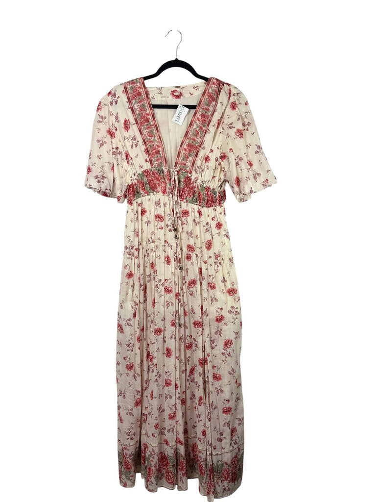 FREE PEOPLE FLORAL TIERED MAXI DRESS