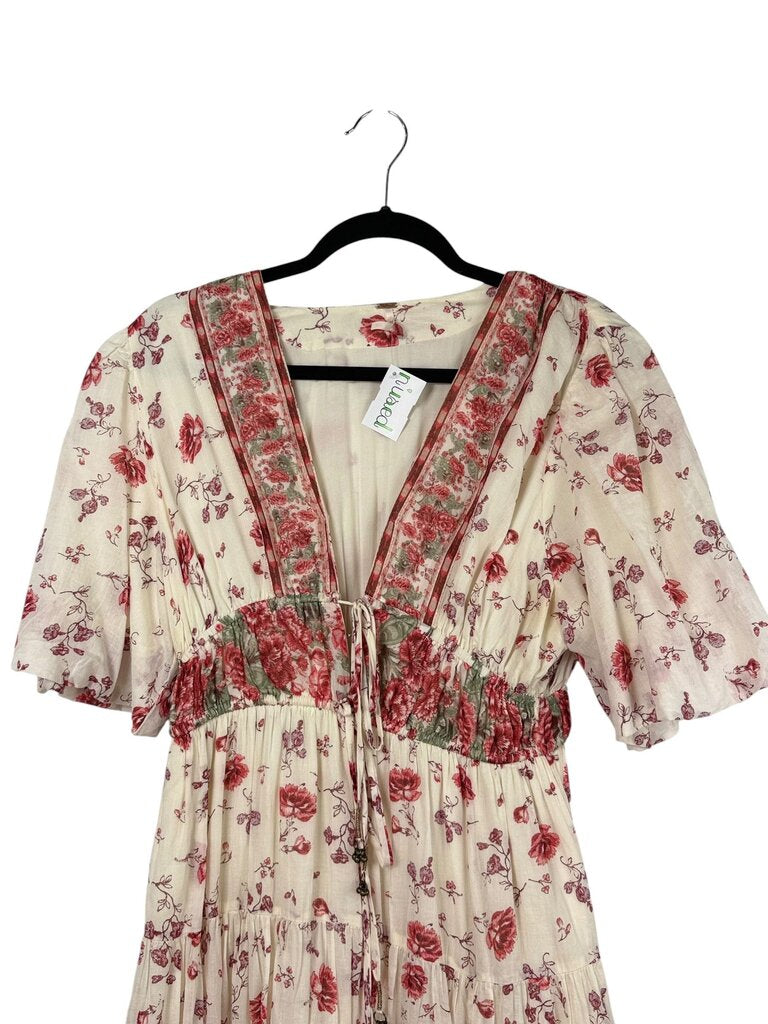 FREE PEOPLE FLORAL TIERED MAXI DRESS