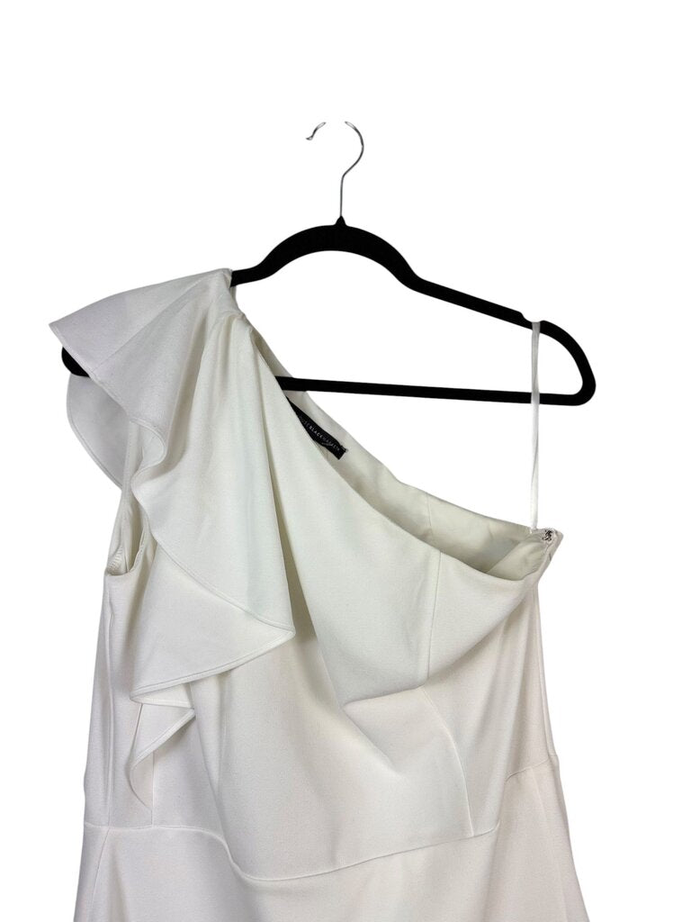 WHBM ONE SHOULDER RUFFLE DRESS