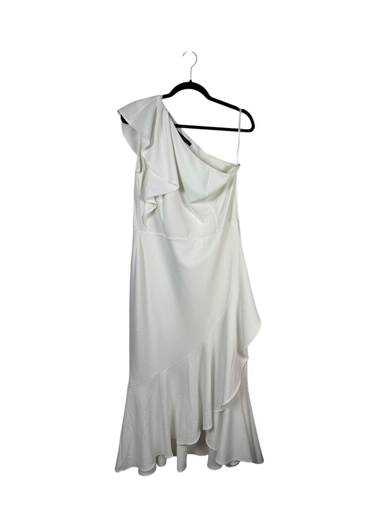 WHBM ONE SHOULDER RUFFLE DRESS