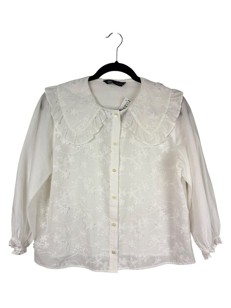 ZARA FLORAL APPLIQUE BLOUSE