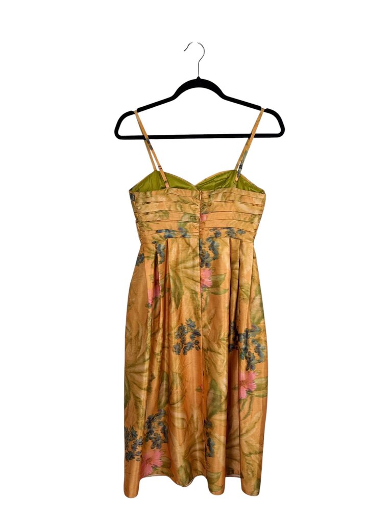 JAMES COVIELLO FLORAL SATIN DRESS