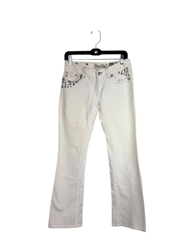 MISS ME LOW RISE EMBELLISHED BOOTCUT JEANS