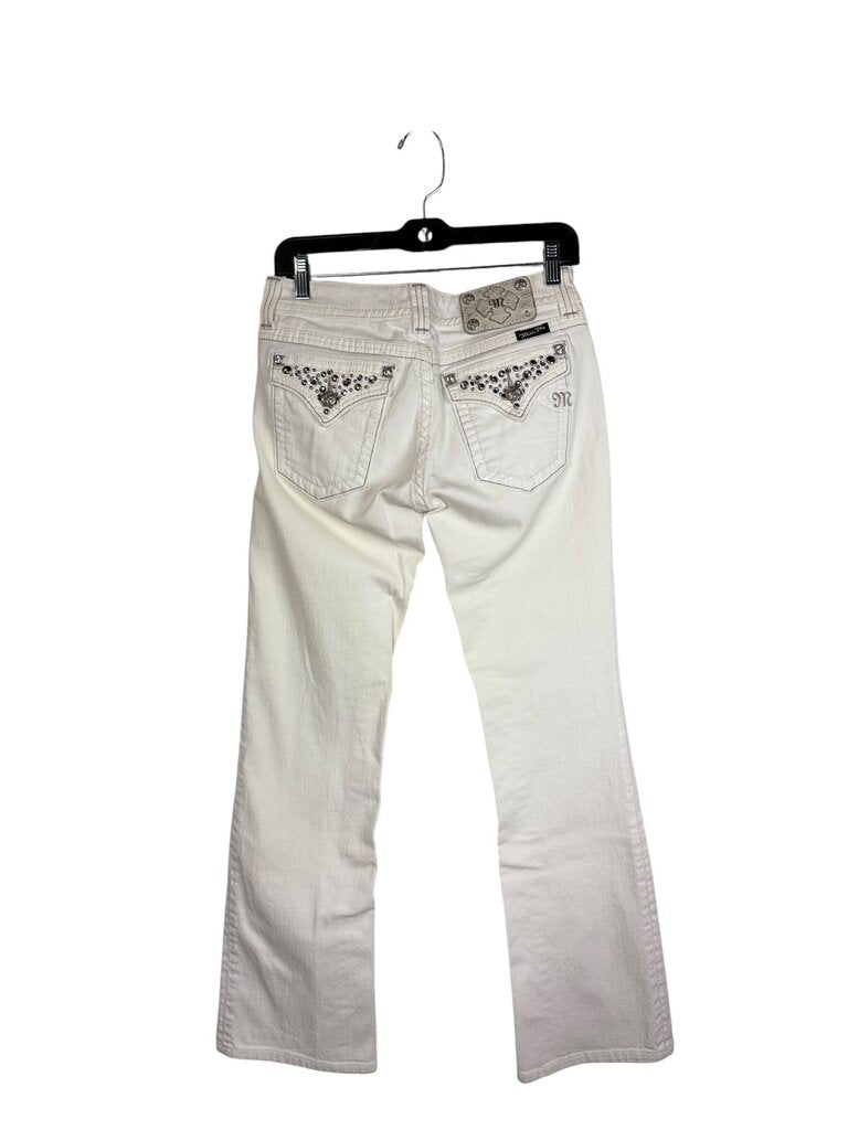 MISS ME LOW RISE EMBELLISHED BOOTCUT JEANS