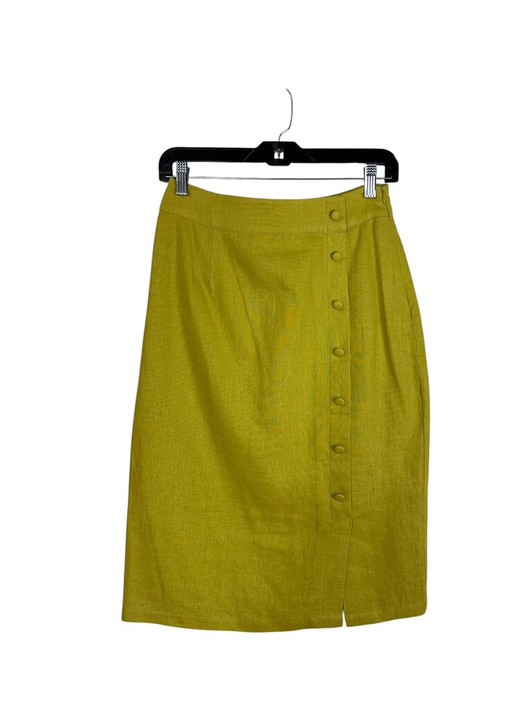 ASYMMETRICAL BUTTON PENCIL SKIRT
