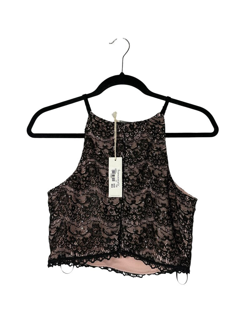 FRENCESCA'S LACE SEQUIN CROP TOP