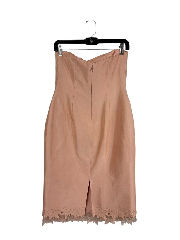 KAY UNGER STRAPLESS LACE HEM DRESS