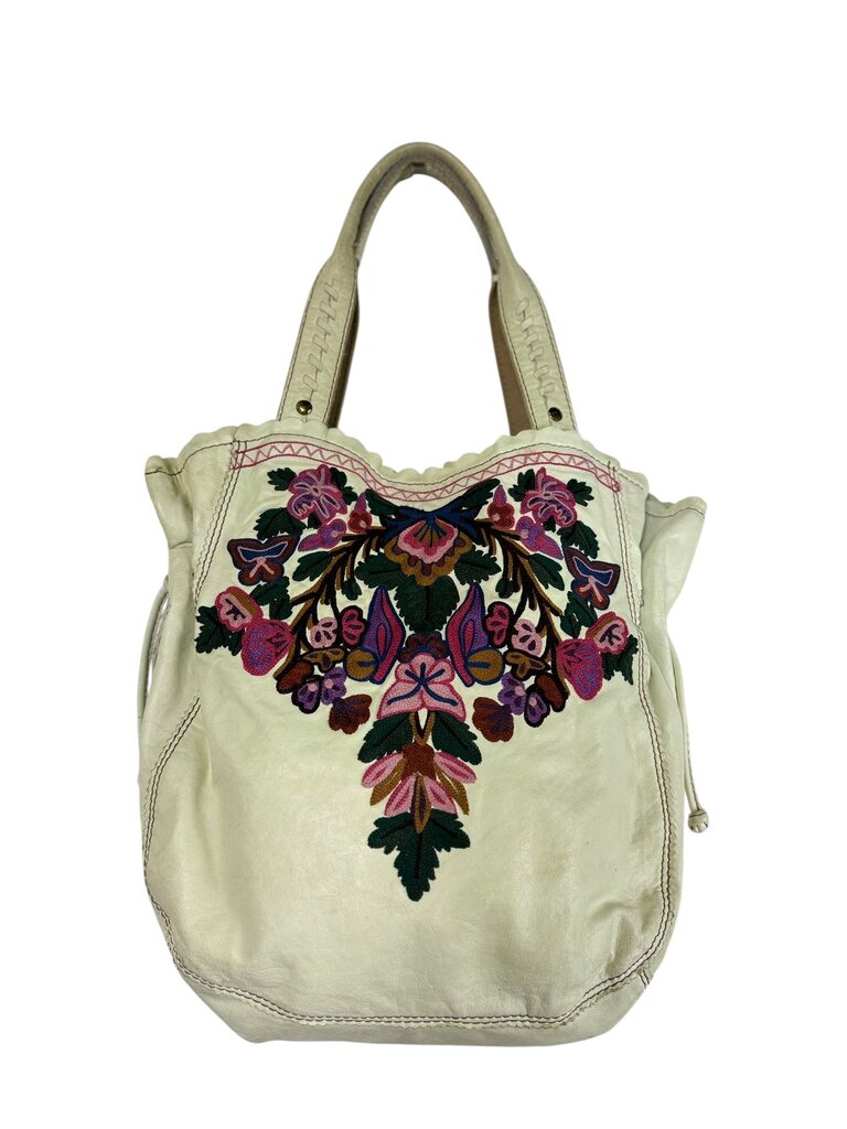 LUCKY BRAND FLORAL LEATHER TOTE