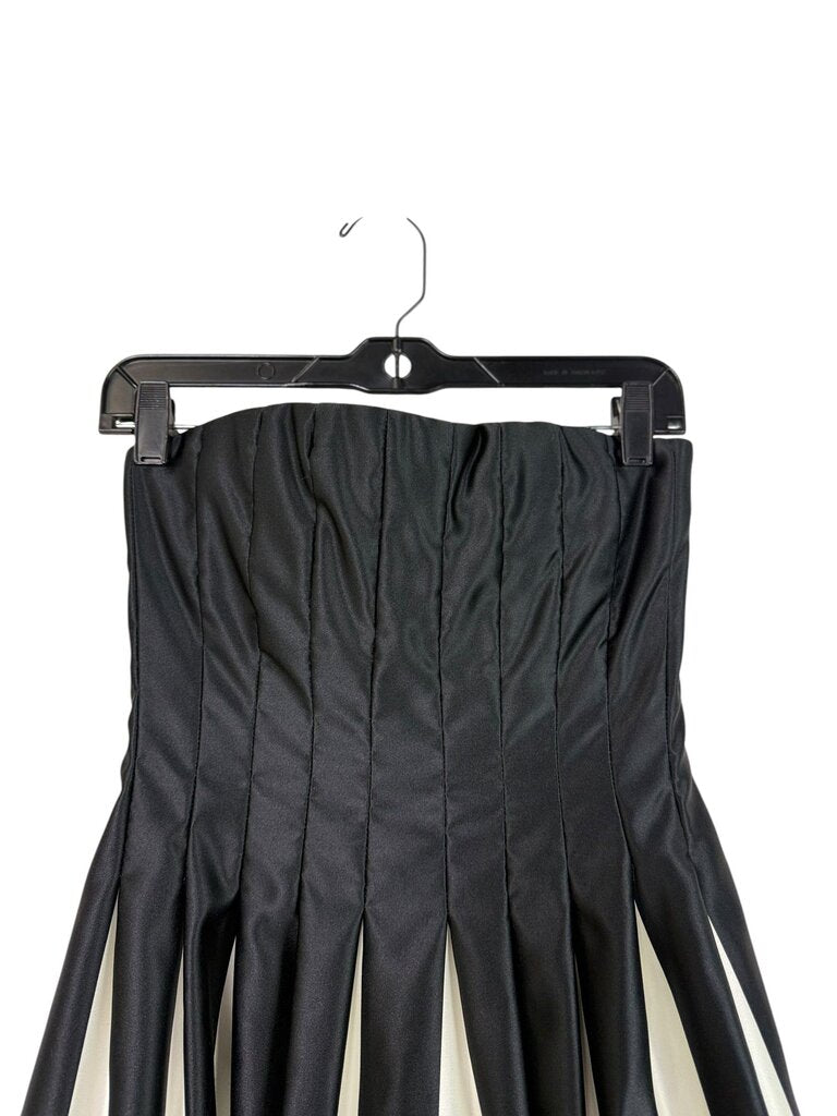 BCBG MAXAZRIA COLORBLOCK STRAPLESS DRESS