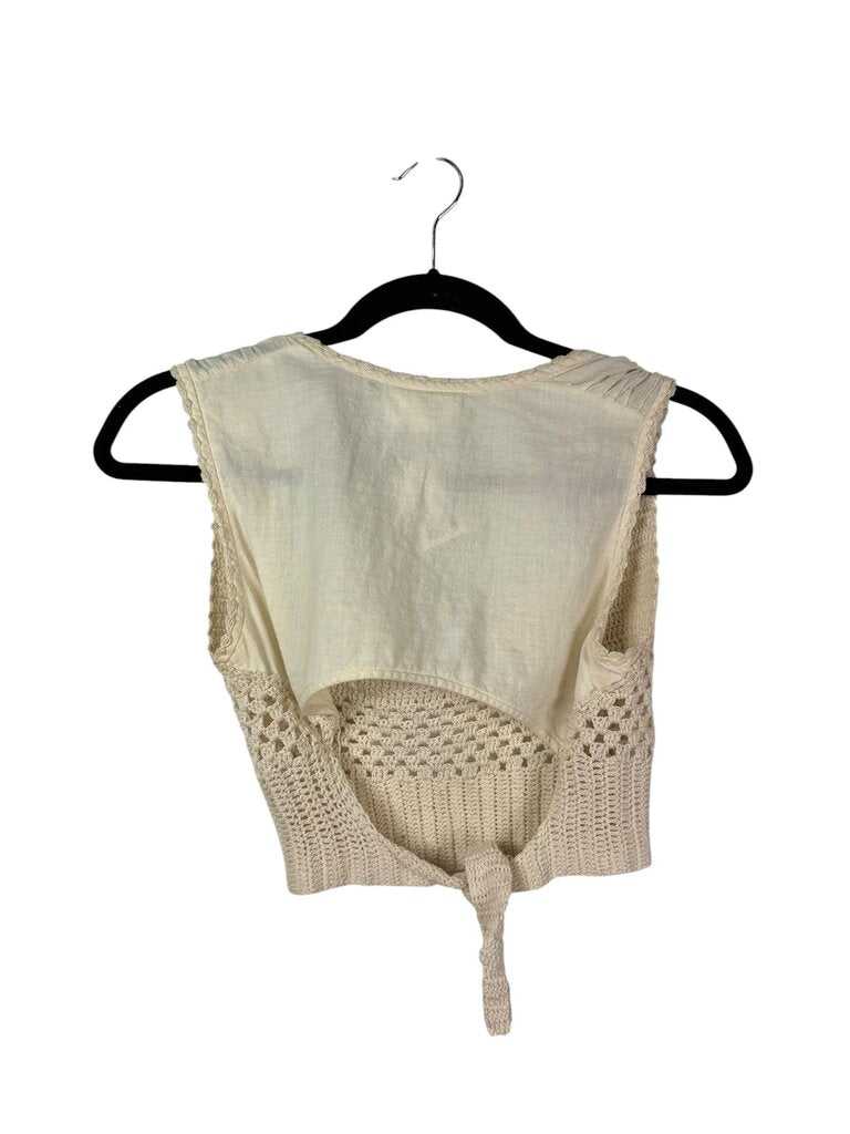 SBJ CROCHET TIE BACK CROP TOP