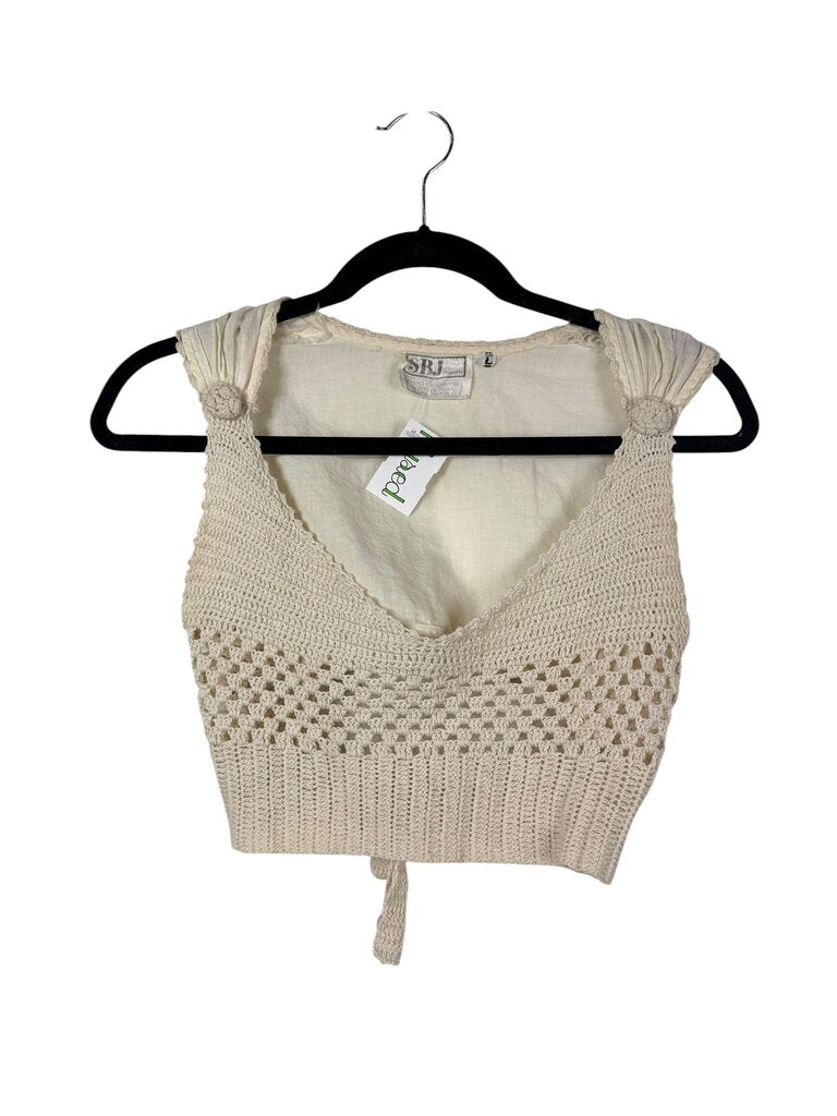 SBJ CROCHET TIE BACK CROP TOP