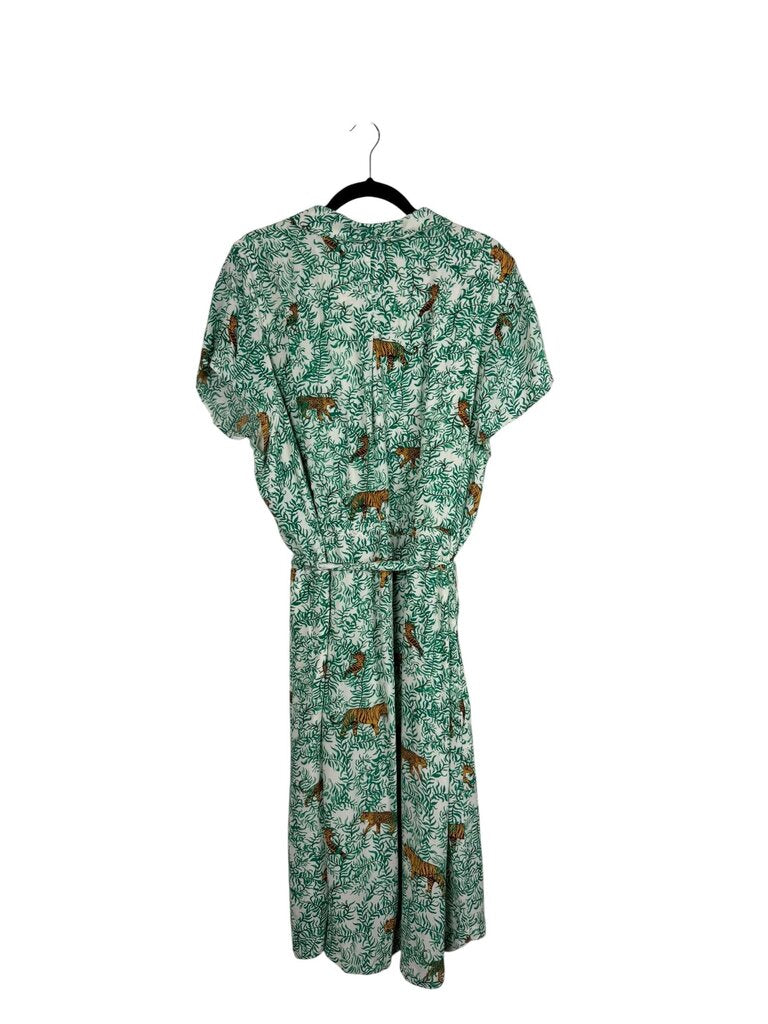 MAEVE TIGER PRINT SHIRT DRESS