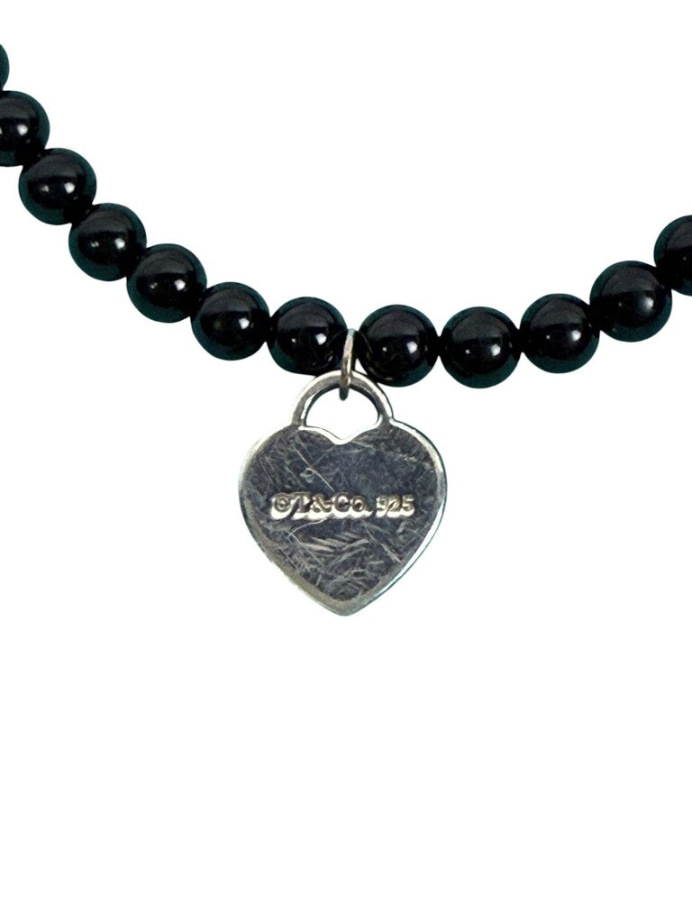 TIFFANY & CO RETURN TO TIFFANY ONYX BEADED BRACLET