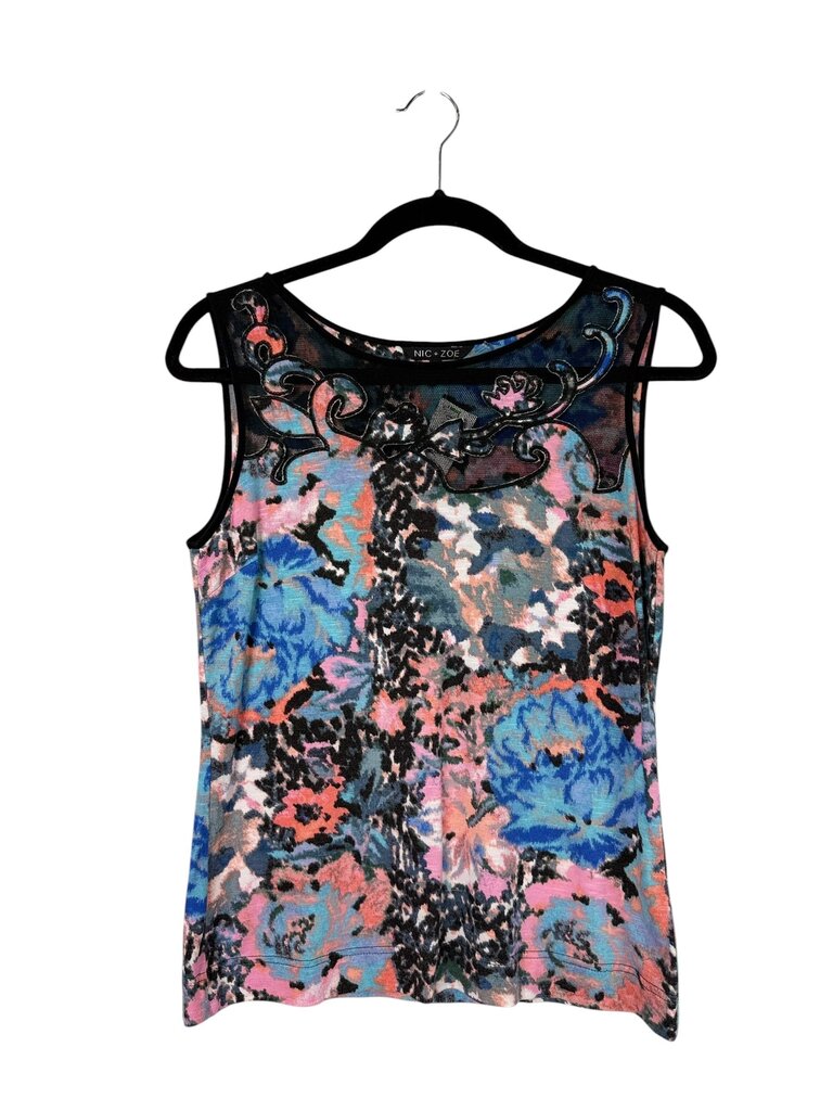 NIC + ZOE MESH FLORAL TOP