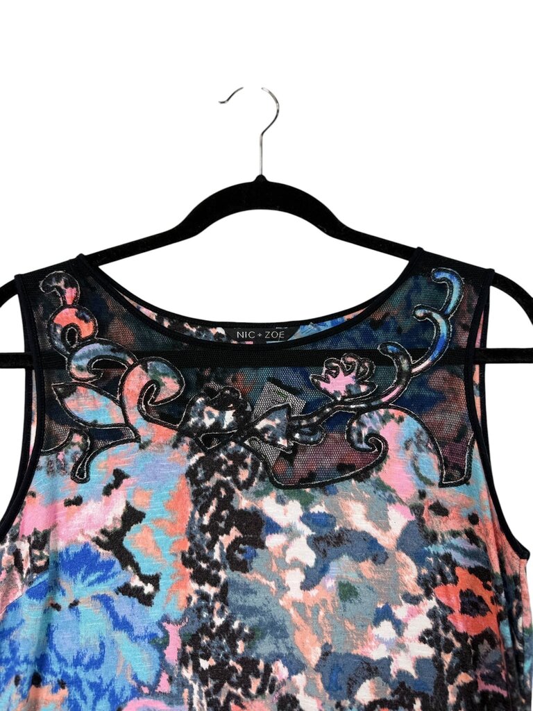 NIC + ZOE MESH FLORAL TOP