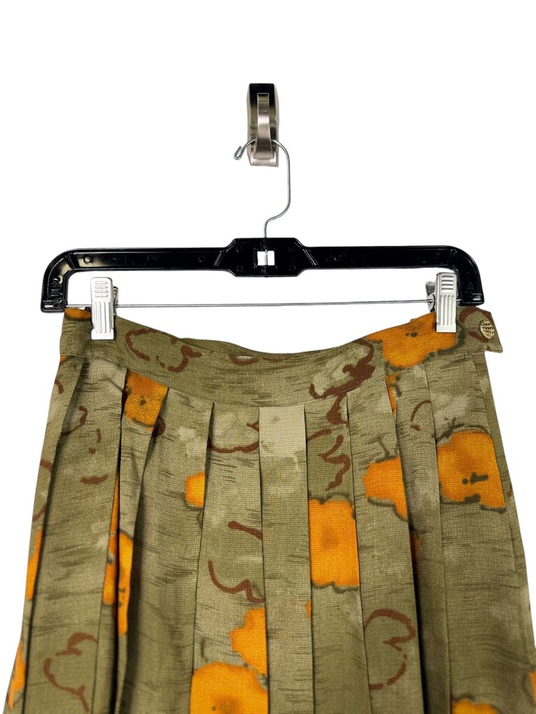 MAX MARA PLEATED FLORAL MIDI SKIRT