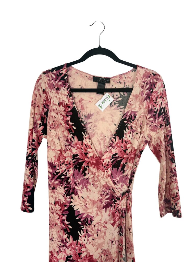 BCBG MAXAZRIA FLORAL WRAP DRESS