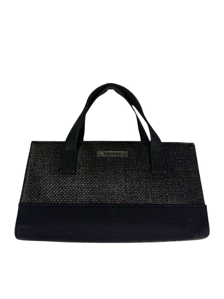 DKNY BASKET WEAVE & FABRIC HANDBAG