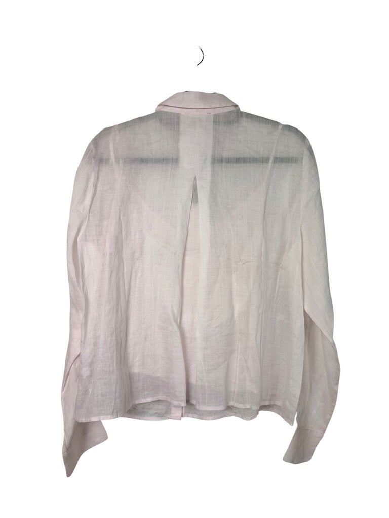 J.CREW BEADED SHEER BUTTON UP