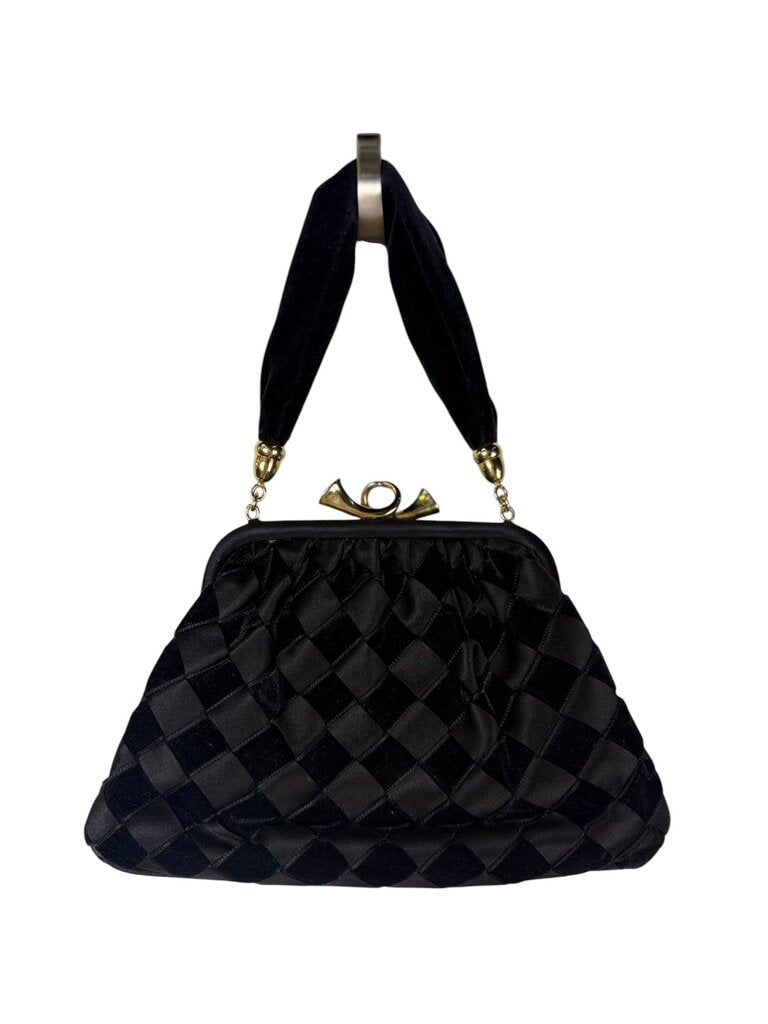 AUTHENTIC BOTTEGA VENETA VELVET & SATIN INTRECCIATO BAG