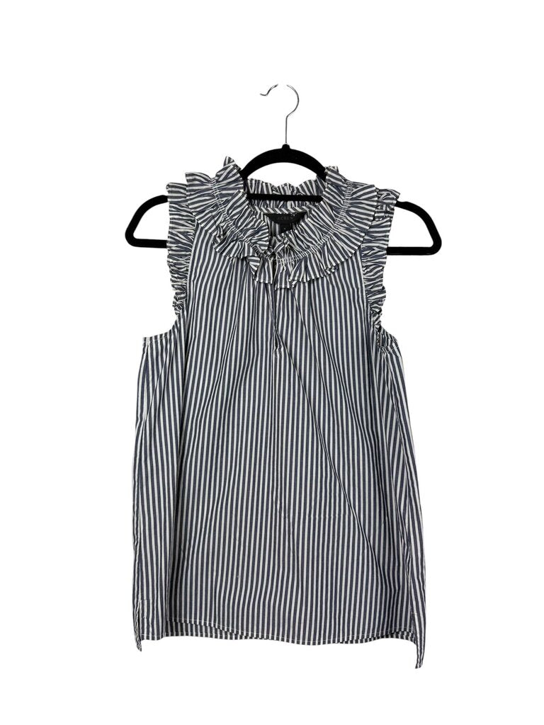 J. CREW RUFFLE STRIPE TOP