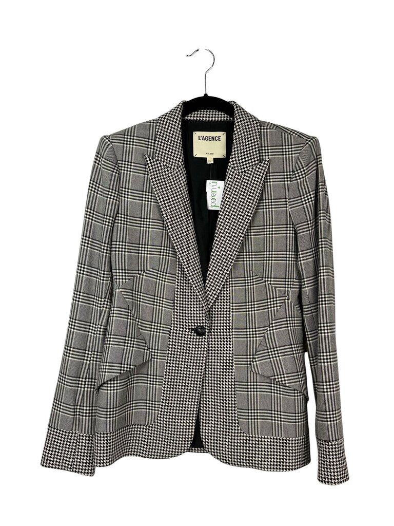L'AGENCE PLAID & HOUNDSTOOTH BLAZER