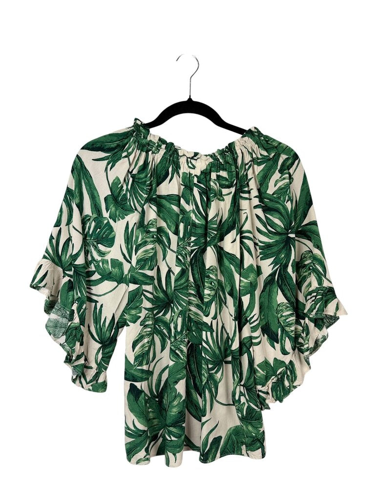 H&M PALM LEAVES PRINT BLOUSE