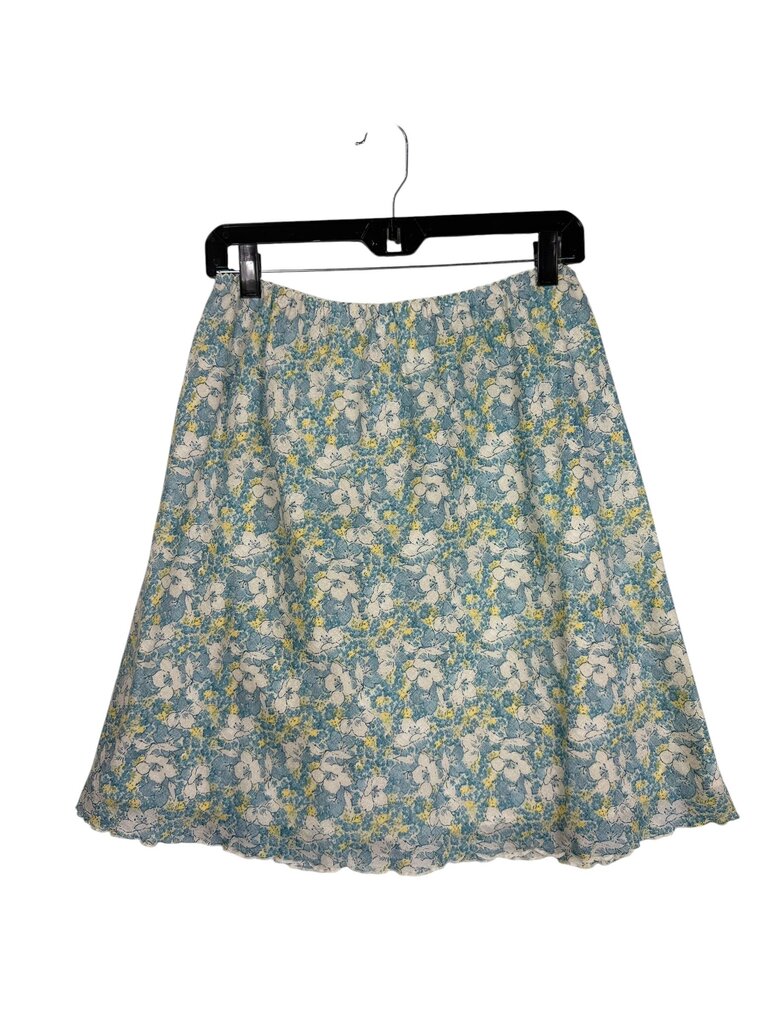 J.JILL FLORAL SCALLOP TRIM SKIRT